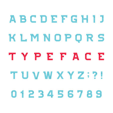 Abstract alphabet font, letters and numbers on white background.のイラスト素材