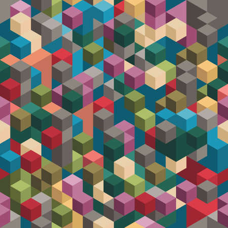 Abstract geometric seamless background. Vector isometric endless backdrop.のイラスト素材