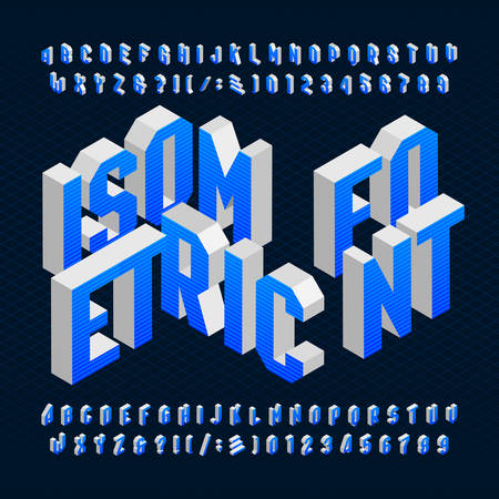 Isometric alphabet font.のイラスト素材