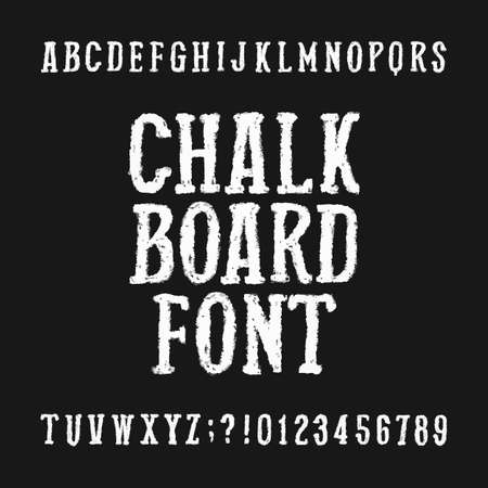Chalk board alphabet font design.のイラスト素材