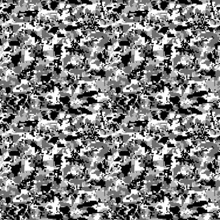 Military pixel camo seamless pattern. Gray winter camouflage. Vector background for your design.のイラスト素材