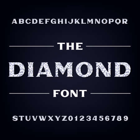 Diamond alphabet font.のイラスト素材