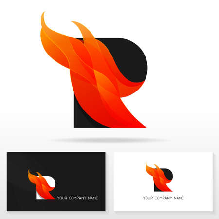 Letter R logo icon design template. Business card templates. Vector illustration.のイラスト素材