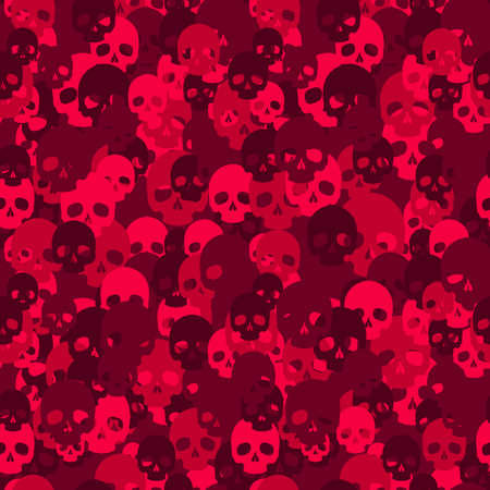 Skull camo seamless pattern. Red camouflage. Vector background for your design.のイラスト素材