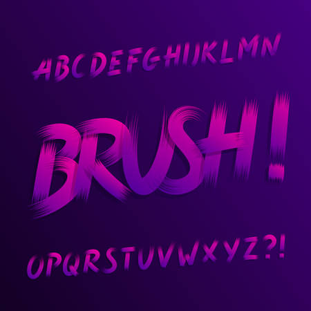 Handwritten grunge alphabet font. Uppercase brush stroke letters. Stock vector typeface.のイラスト素材