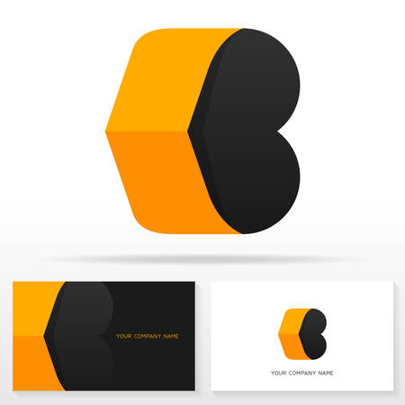 Letter B logo design and business card templates. Vector illustration.のイラスト素材