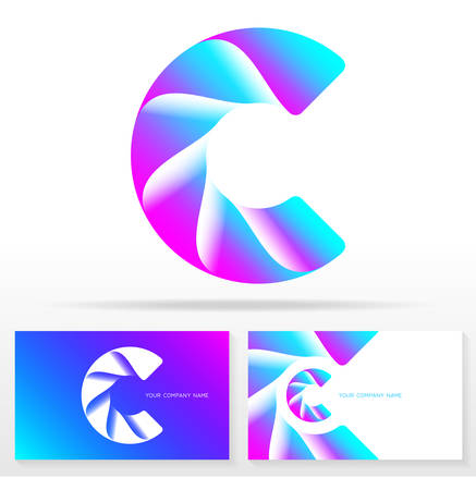 Letter C logo design vector sign - Stock vector emblem. Business card templates.のイラスト素材