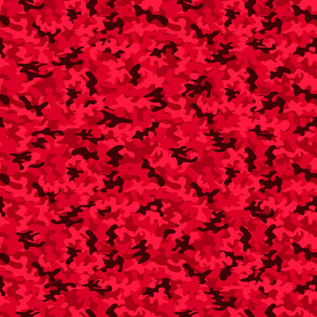 Military camo seamless pattern. Camouflage backdrop in red. Stock Vector background.のイラスト素材