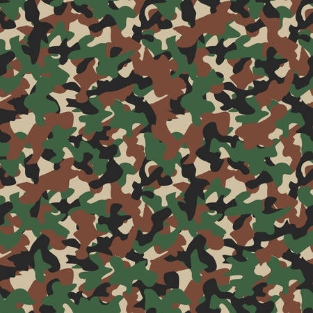 Military camo seamless pattern. Camouflage backdrop in forest green. Stock Vector background.のイラスト素材