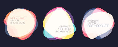 Set of abstract shapes. Colorful banners overlay shapes. Stock vector background.のイラスト素材