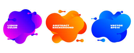 Abstract liquid color vector banner set. Colorful modern template for cover, flyer or presentation. Stock vector illustration.のイラスト素材