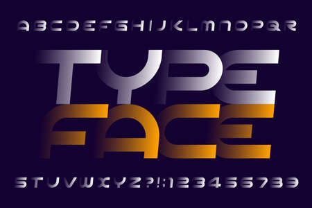 Abstract alphabet font. Modern oblique letters and numbers. Vector typeface for your design.のイラスト素材