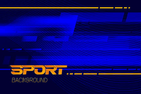 Abstract sport background. Modern poster in blue color. Stock vector illustration.のイラスト素材