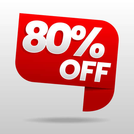 Sale 80% off. Discount or special offer. Advertising campaign. Stock vector illustration.のイラスト素材