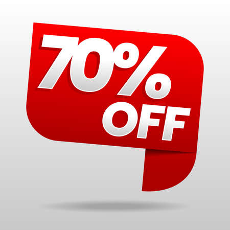 Sale 70% off. Discount or special offer. Advertising campaign. Stock vector illustration.のイラスト素材