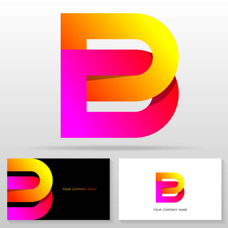 Letter B logo design - colorful vector sign. Business card templates.のイラスト素材