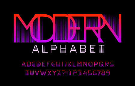 Modern alphabet font. Abstract thin letters and numbers. Stock vector typeface for your typography design.のイラスト素材