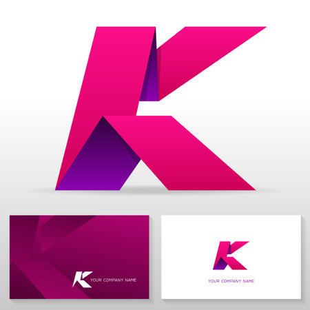 Letter K design â modern vector emblem. Business card templates. Stock vector illustration.のイラスト素材