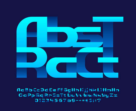 Abstract alphabet font. Type letters, numbers and punctuation. Uppercase and lowercase. Stock vector typeface for your typography design.のイラスト素材