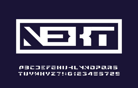 Next alphabet font. Bold letters and numbers for your logo or emblem. Stock vector typescript for typography design.のイラスト素材