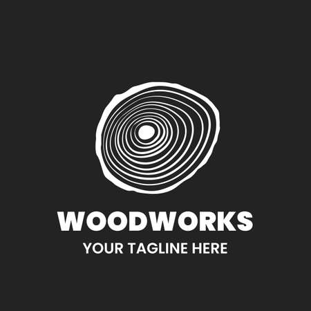Woodworks icon design template. Abstract wood texture. Stock vector illustration.のイラスト素材