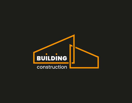 Building Construction logo template. Modern architecture emblem. Stock vector illustration.のイラスト素材