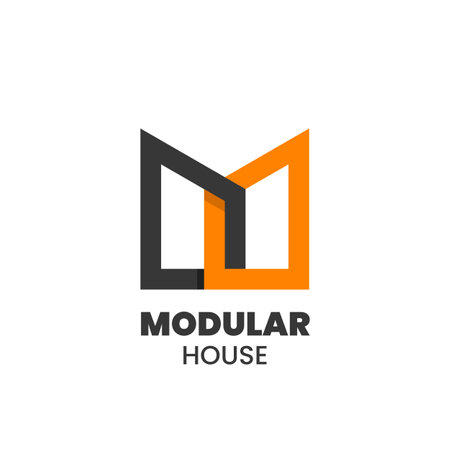Modular house logo template. Stock vector illustration.のイラスト素材
