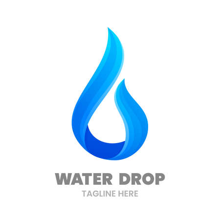 Water drop template. Abstract ribbon. Stock vector emblem.のイラスト素材