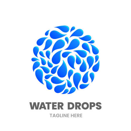 Water drops template. Stock vector emblem.のイラスト素材