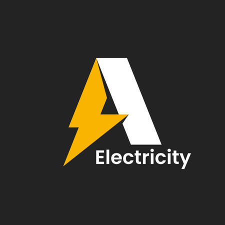Letter A energy template. Abstract lightning letter. Stock vector emblem.のイラスト素材