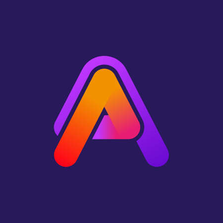 Letter A design template. Modern colorful vector emblem. Stock vector illustration.のイラスト素材