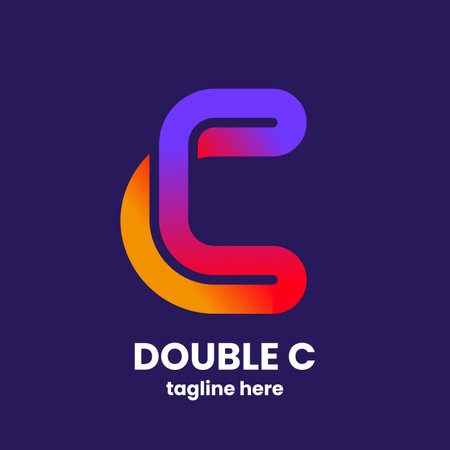 Double C design template. Abstract letter D. Modern vector emblem. Stock vector illustration.のイラスト素材