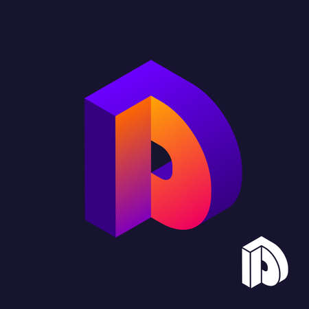 Letter D icon design template. 3D letter D. Modern vector emblem. Stock vector illustration.のイラスト素材