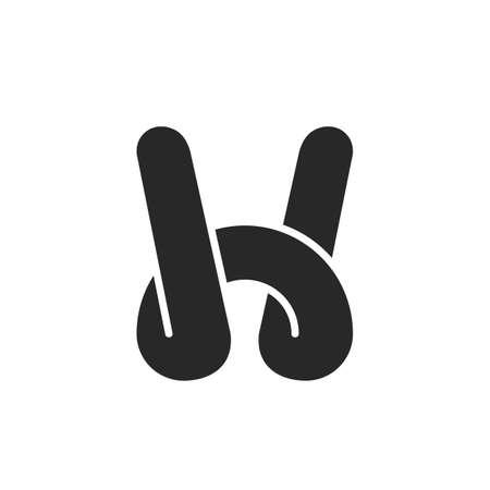 Letter H icon design template. Monochrome vector emblem. Stock vector illustration.のイラスト素材