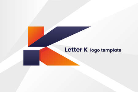 Letter K logo design template. Modern geometric vector emblem. Stock vector illustration.のイラスト素材