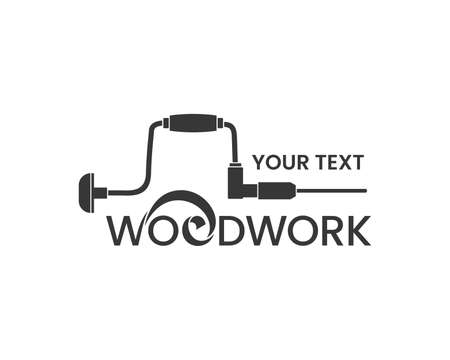 Woodwork icon template. Simple emblem with a brace in one color. Stock vector illustration for woodwork shop or carpentry.のイラスト素材