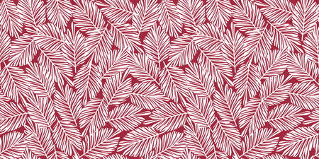 Palm leaves seamless background in one color. Stock vector illustration.のイラスト素材