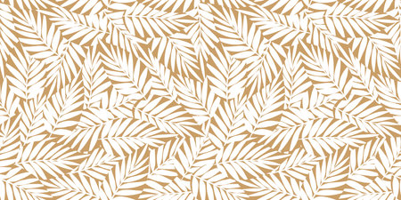 Abstract leaves seamless background in one color. Stock vector illustration.のイラスト素材