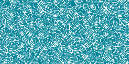 Abstract geometric seamless background with leaves in one color. Stock vector illustration for textile or wrapping paper.のイラスト素材