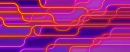 Abstract background with colorful neon lines. Stock vector futuristic design element.のイラスト素材