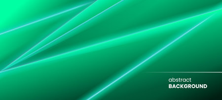 Abstract green background with neon lines. Stock vector illustration.のイラスト素材