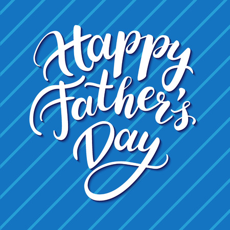 Vector Happy Father's Day card with handwritten lettering. Decorative typography holiday illustration. Great for banner, poster, greeting card, sale flyer or cuponのイラスト素材