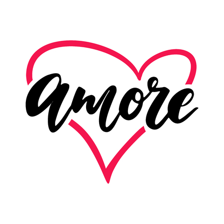 Valentine s Day vector lettering . Isolated handwriting calligraphy loveのイラスト素材