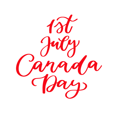 Happy Canada day vector card. Handwritten lettering. Calligraphy sticker.のイラスト素材