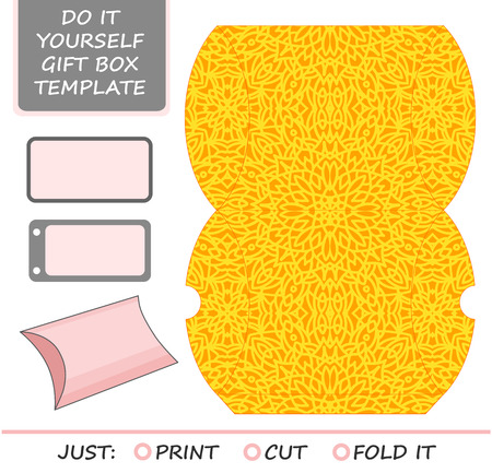 Cut out box template for birthday giftのイラスト素材
