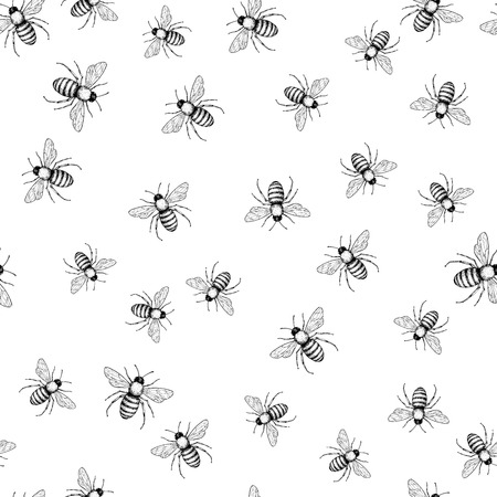Bee  seamless pattern.のイラスト素材