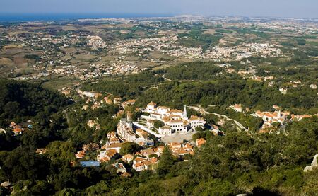 Aerial view of Sintra and its surroundingsの写真素材