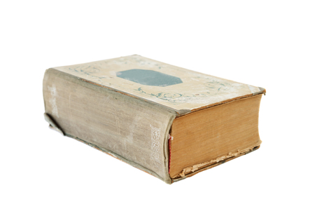 Thick old book isolated on a white backgroundの写真素材