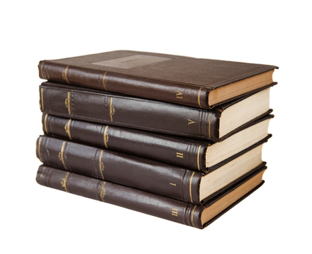 Stack of books isolated on a white background. Complete worksの写真素材
