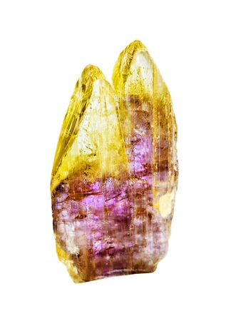 Two accreted crystalc of raw (unheated) Tanzanite (Zoisite) isolated on a white backgroundの写真素材
